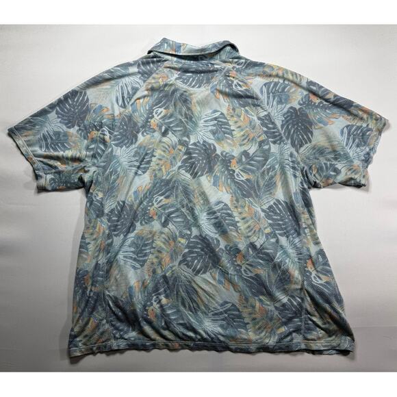 Tommy Bahama Islandzone Men's Short Sleeve Blue Palm Leaf Print Polo - Size XL - Picture 2 of 5